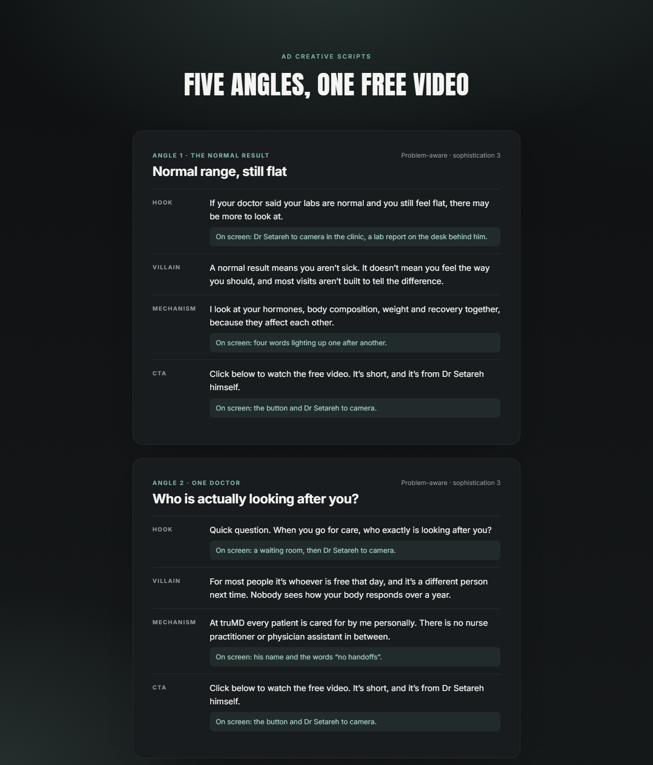 Ad creative scripts preview