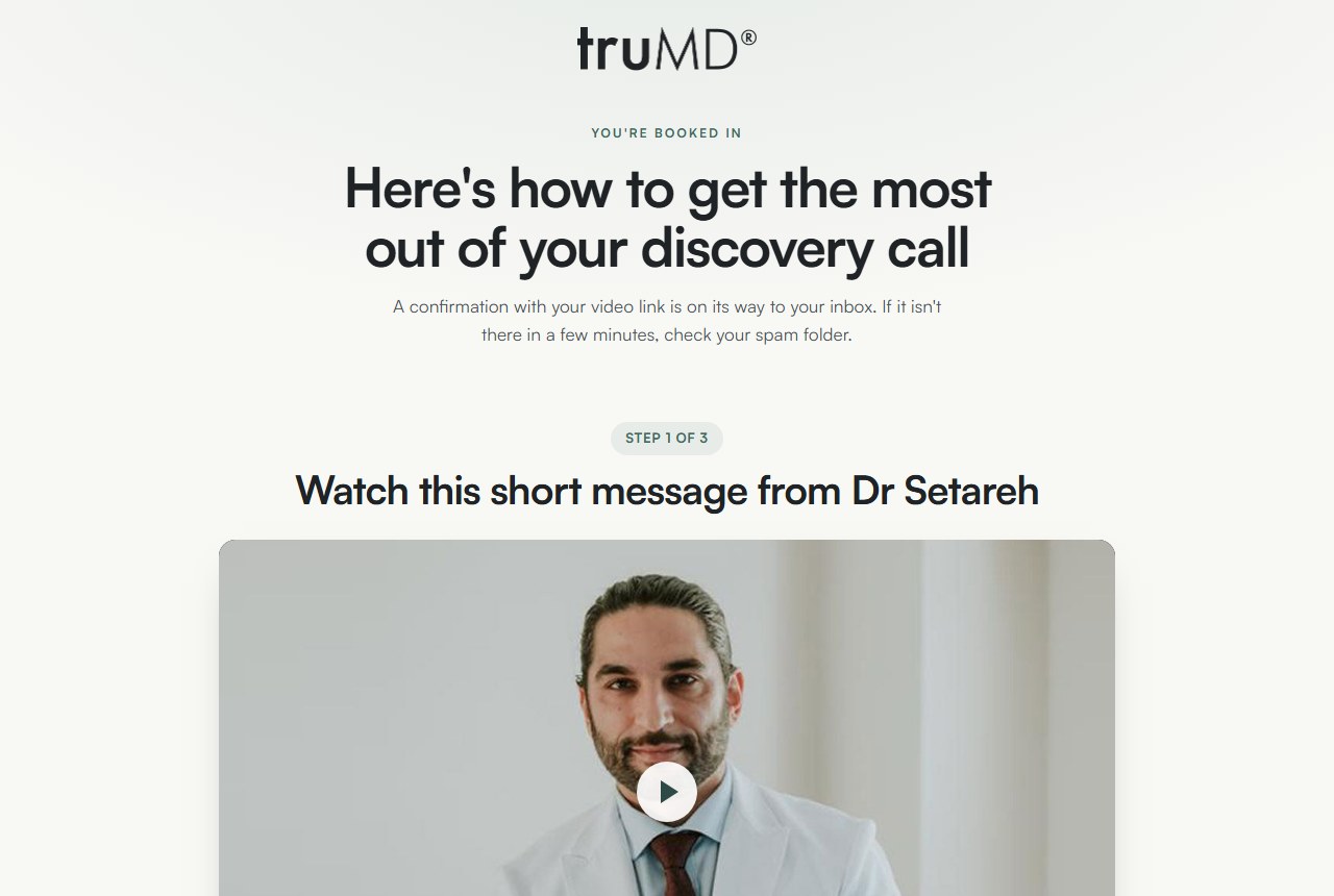 Confirmation page preview